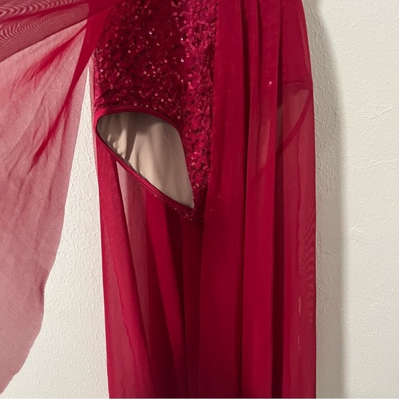 Weissman Baby Hold On LC Large (12-14) Red D13004 Sequin Performance Leotard EUC - Picture 4 of 9